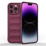 For iPhone 15 Pro Max Magic Shield TPU + Flannel Phone Case(Wine Red)