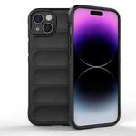 For iPhone 15 Plus Magic Shield TPU + Flannel Phone Case(Black)