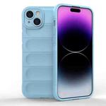 For iPhone 15 Plus Magic Shield TPU + Flannel Phone Case(Light Blue)