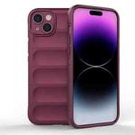 For iPhone 15 Plus Magic Shield TPU + Flannel Phone Case(Wine Red)