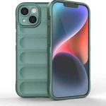 For iPhone 15 Magic Shield TPU + Flannel Phone Case(Dark Green)