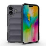 For iPhone 16 Magic Shield TPU + Flannel Phone Case(Dark Grey)