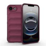 For iPhone 16e Magic Shield TPU + Flannel Phone Case(Wine Red)