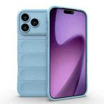 For iPhone 17 Pro Max Magic Shield TPU + Flannel Phone Case(Light Blue)