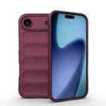 For iPhone 17 Air Magic Shield TPU + Flannel Phone Case(Wine Red)
