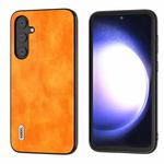 For Samsung Galaxy S23 FE 5G ABEEL Dual Color Lichi Texture PU Phone Case(Orange)