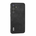 For Samsung Galaxy S24 5G ABEEL Dual Color Cowhide Texture PU Phone Case(Black)