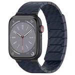 For Apple Watch Series 7 45mm Carbon Fiber Magnetic Loop Watch Band(Midnight Blue)