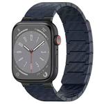 For Apple Watch 3 38mm Carbon Fiber Magnetic Loop Watch Band(Midnight Blue)