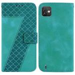 For Wiko Y82 7-shaped Embossed Leather Phone Case(Green)