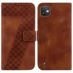 For Wiko Y82 7-shaped Embossed Leather Phone Case(Brown)