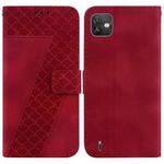 For Wiko Y82 7-shaped Embossed Leather Phone Case(Red)