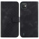 For Wiko Y82 7-shaped Embossed Leather Phone Case(Black)