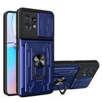 For Motorola Edge 40 Pro Sliding Camshield TPU+PC Phone Case with Card Slot(Sapphire Blue)