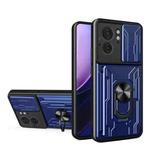 For Motorola Edge 40 Sliding Camshield TPU+PC Phone Case with Card Slot(Sapphire Blue)