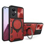 For OnePlus Nord N20 5G CD Texture Sliding Camshield Magnetic Holder Phone Case(Red)
