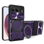 For OnePlus Nord 4 5G CD Texture Sliding Camshield Magnetic Holder Phone Case(Purple)