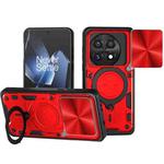 For OnePlus 13 5G CD Texture Sliding Camshield Magnetic Holder Phone Case(Red)