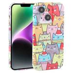 For iPhone 14 Plus Dustproof Net Full Coverage PC Phone Case(Cats)