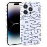 For iPhone 14 Pro Dustproof Net Full Coverage PC Phone Case(Fish School)