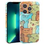 For iPhone 13 Pro Max Dustproof Net Full Coverage PC Phone Case(Cute Bear)