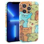 For iPhone 13 Pro Dustproof Net Full Coverage PC Phone Case(Cute Bear)