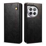 For OnePlus Ace 3 Oil Wax Crazy Horse Texture Leather Phone Case(Black)