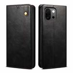 For OnePlus 13T Oil Wax Crazy Horse Texture Leather Phone Case(Black)
