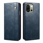 For OnePlus 13s 5G Oil Wax Crazy Horse Texture Leather Phone Case(Blue)
