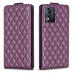 For Motorola Moto E13 4G Diamond Lattice Vertical Flip Leather Phone Case(Dark Purple)