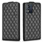 For Motorola Moto E13 4G Diamond Lattice Vertical Flip Leather Phone Case(Black)