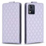 For Motorola Moto E13 4G Diamond Lattice Vertical Flip Leather Phone Case(Purple)
