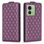 For Motorola Edge 40 5G Diamond Lattice Vertical Flip Leather Phone Case(Dark Purple)