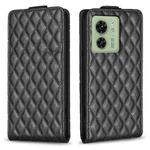 For Motorola Edge 40 5G Diamond Lattice Vertical Flip Leather Phone Case(Black)