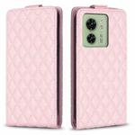 For Motorola Edge 40 5G Diamond Lattice Vertical Flip Leather Phone Case(Pink)