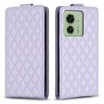 For Motorola Edge 40 5G Diamond Lattice Vertical Flip Leather Phone Case(Purple)