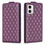 For Motorola Moto G73 5G Diamond Lattice Vertical Flip Leather Phone Case(Dark Purple)
