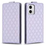 For Motorola Moto G73 5G Diamond Lattice Vertical Flip Leather Phone Case(Purple)
