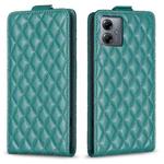 For Motorola Moto G14 4G Diamond Lattice Vertical Flip Leather Phone Case(Green)