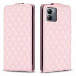 For Motorola Moto G14 4G Diamond Lattice Vertical Flip Leather Phone Case(Pink)