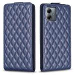 For Motorola Moto G14 4G Diamond Lattice Vertical Flip Leather Phone Case(Blue)