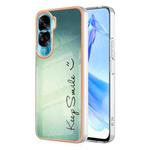 For Honor 90 Lite 5G Electroplating Marble Dual-side IMD Phone Case(Smile)