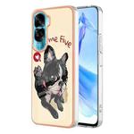 For Honor 90 Lite 5G Electroplating Marble Dual-side IMD Phone Case(Lucky Dog)