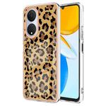 For Honor X7 Electroplating Marble Dual-side IMD Phone Case(Leopard Print)