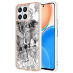 For Honor X8 4G Electroplating Marble Dual-side IMD Phone Case(Totem Elephant)