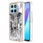 For Honor X8 5G / X6 4G Electroplating Marble Dual-side IMD Phone Case(Totem Elephant)
