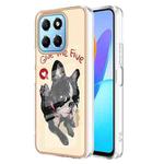 For Honor X8 5G / X6 4G Electroplating Marble Dual-side IMD Phone Case(Lucky Dog)