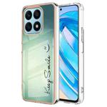 For Honor X8a Electroplating Marble Dual-side IMD Phone Case(Smile)