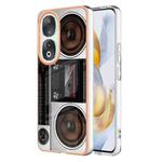 For Honor 90 5G Electroplating Marble Dual-side IMD Phone Case(Retro Radio)