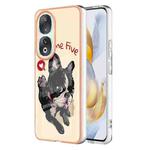 For Honor 90 5G Electroplating Marble Dual-side IMD Phone Case(Lucky Dog)